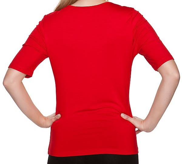 243 Halbarmshirt mit Steinverzierung rot Gr. 46 UVP 59,99